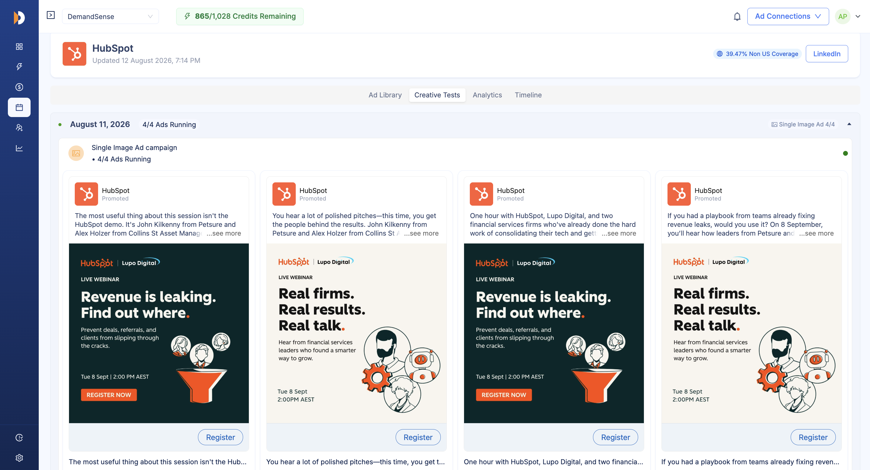 creative tests library